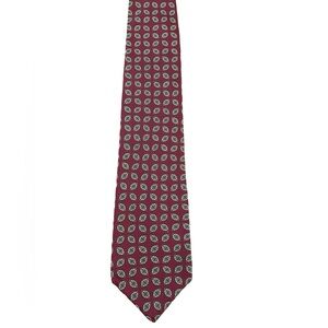 Hastings Bay 100% silk tie. Burgundy with all over geometric print. EUC